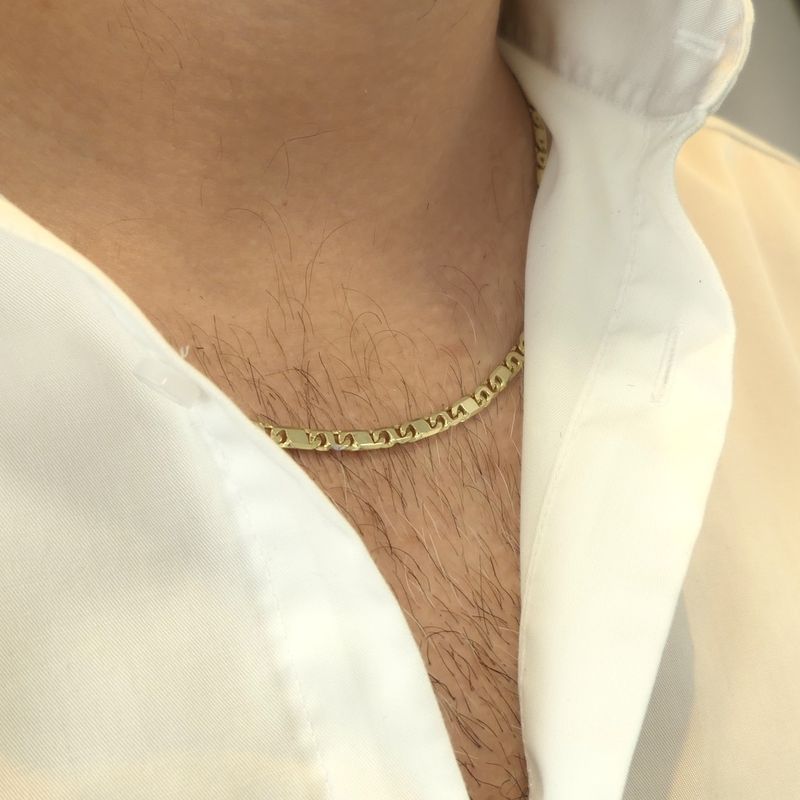 Image 8 of Gold closed figaro link chain | 50 cm