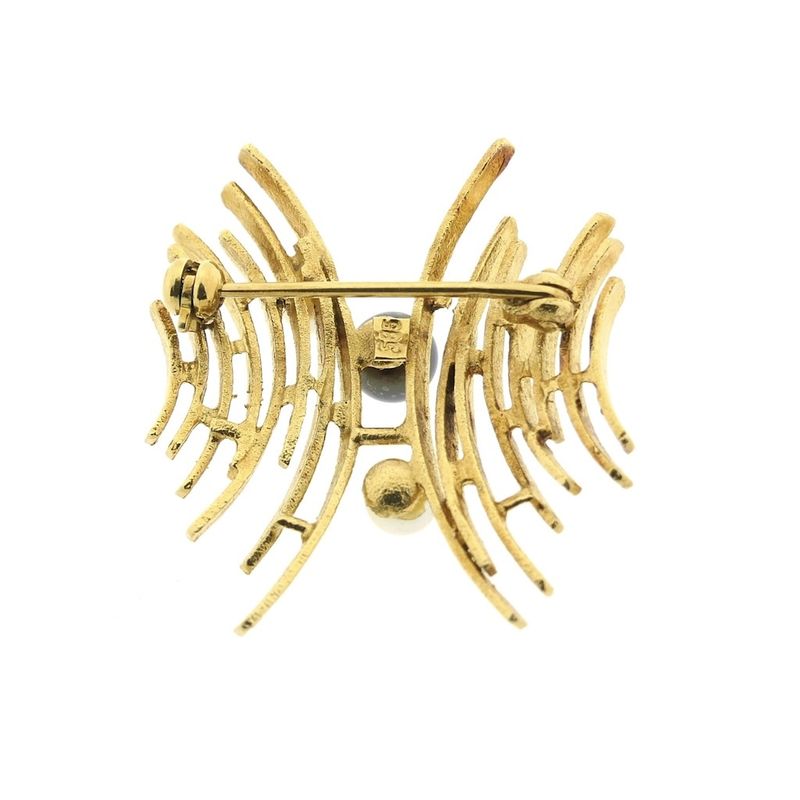 Image 7 of 60's Gold cultured pearl brooch | Tahiti