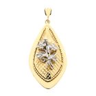 Image 1 of Bicolor Floral Gold Pendant with Zirconia