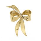Image 7 of Gold brooch in the form of a bow with diamonds; 0.035 ct.