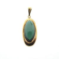 Gold pendant with green tourmaline