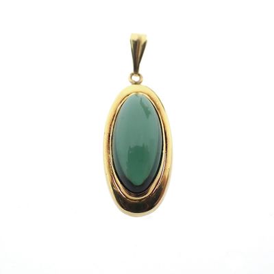 Image 1 of Gold pendant with green tourmaline