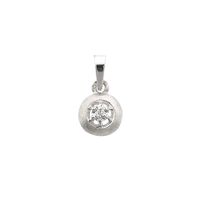 18K White Gold Minimalist Pendant with Diamond