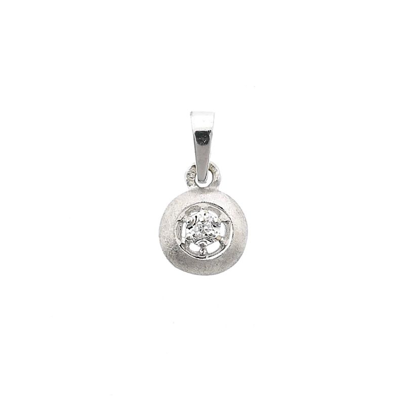 Image 1 of 18K White Gold Minimalist Pendant with Diamond