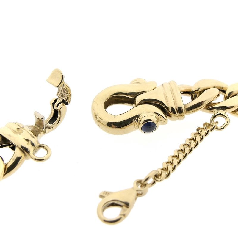 Image 9 of Gold gourmet link bracelet with sapphire | 19.5 cm
