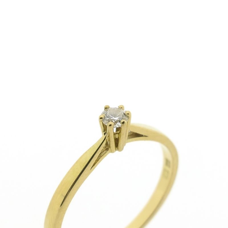 Image 4 of Gold solitaire ring with diamond | 0.11 ct.