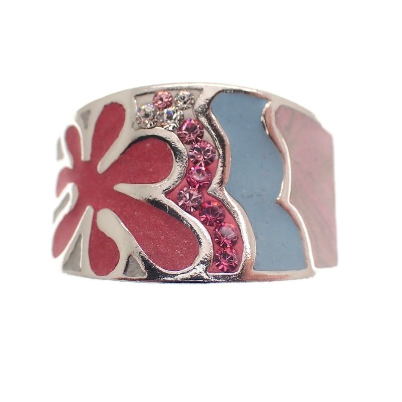 Image 2 of Silver pink fantasy ring with zirconia and enamel; S. Oliver