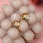 Image 11 of Two-tone gold hoop earrings with diamonds; Ø 13.3 mm