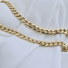 Image 6 of Gold gourmet link necklace with sapphire