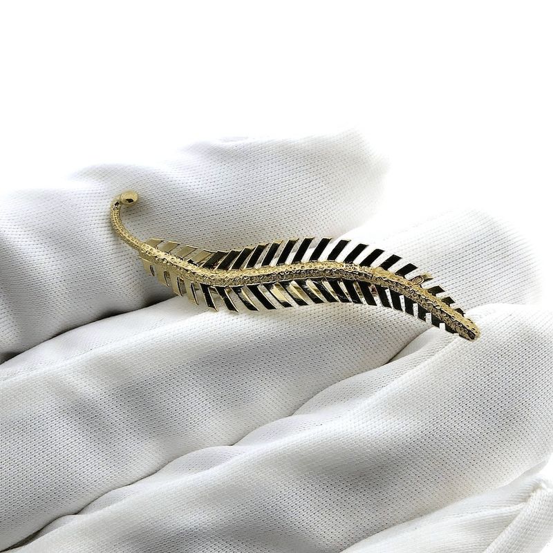 Image 4 of Vintage gold feather brooch