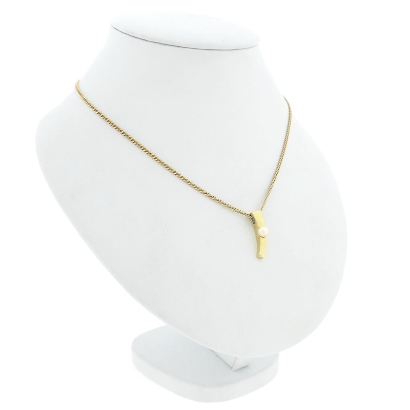 Image 10 of Gold abstract pendant with pearl
