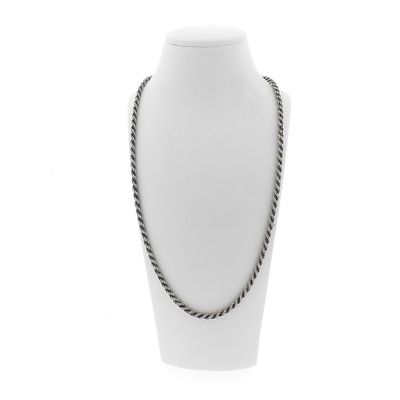 Image 1 of Silver twisted link chain | 61 cm