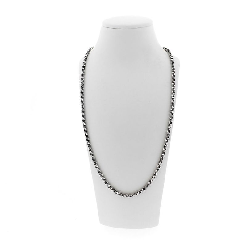Image 1 of Silver twisted link chain | 61 cm