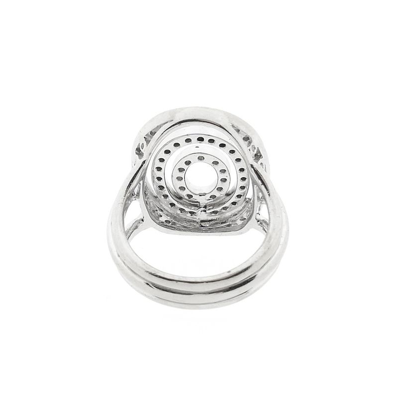 Image 6 of White gold ring with white and champagne diamonds; 0.72 ct.