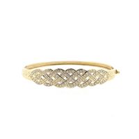 Gouden slavenarmband met zirconia
