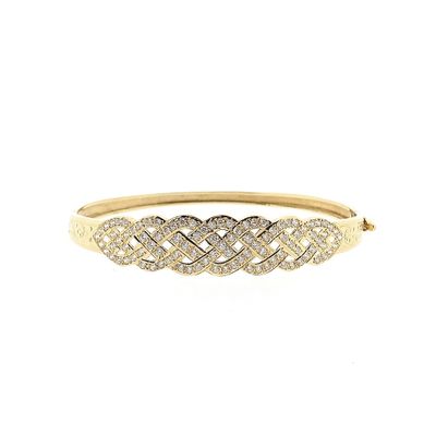 Afbeelding 1 van Gouden slavenarmband met zirconia