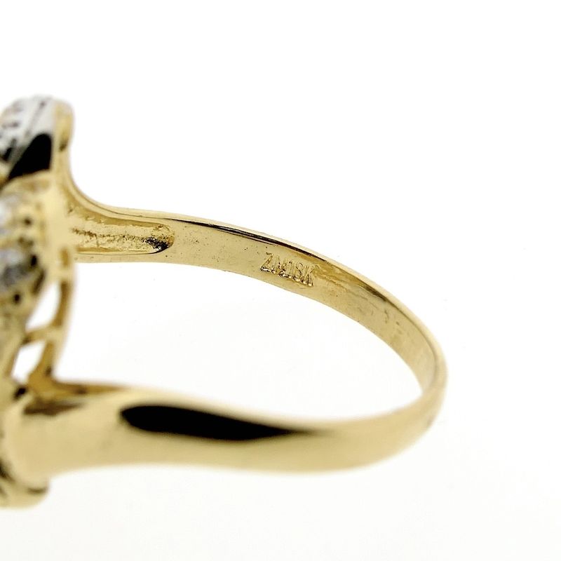 Image 6 of Two-tone gold ring set with zirconia
