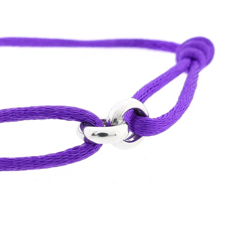 Image 4 of Forever Knots® Handmade Purple Satin Bracelet