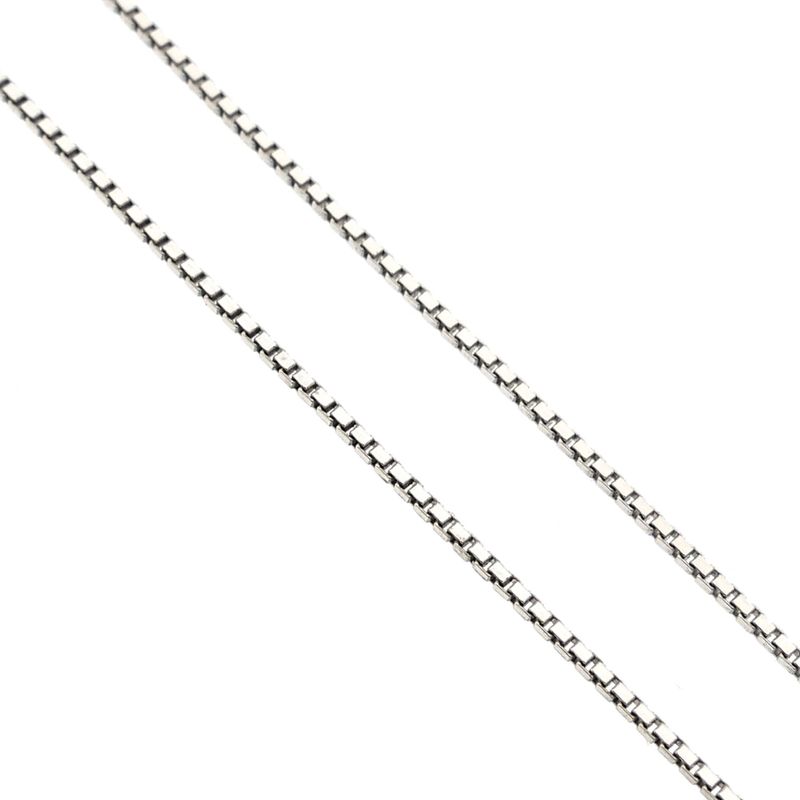 Image 4 of White Gold Venetian Box Chain Necklace