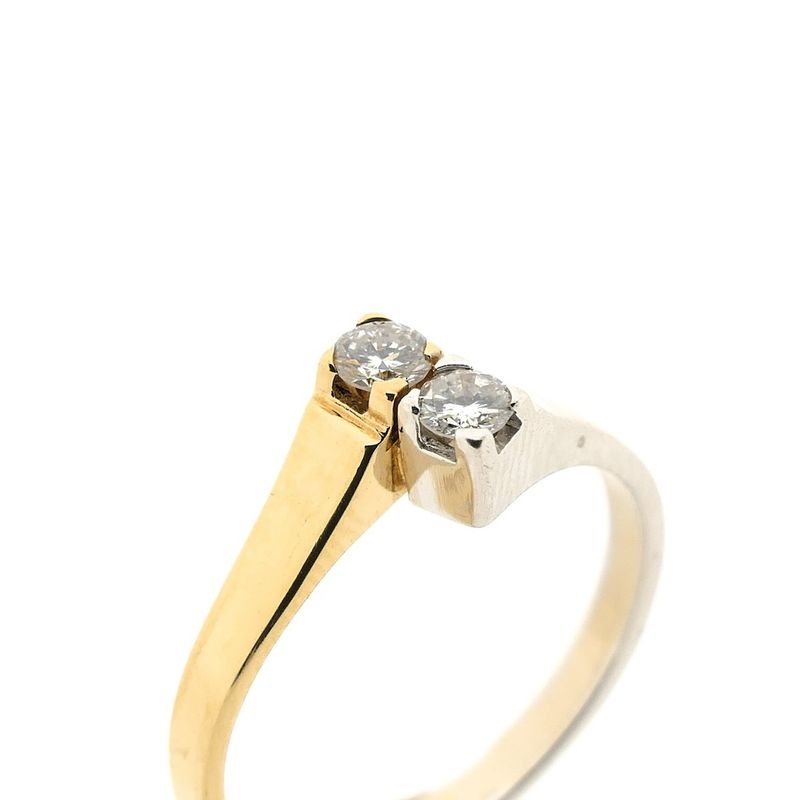 Image 3 of Two-tone gold ring with 0.38 ct. diamond | Toi et moi