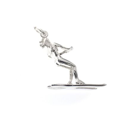Silver charm of a water skier Image 2 of Silver charm of a water skier