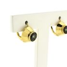 Image 6 of Gold stud earrings with green tourmaline