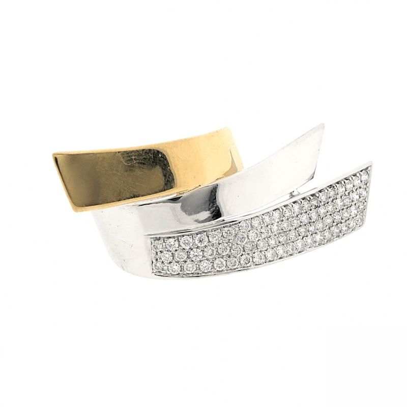 Image 5 of Two-tone gold statement ring with diamonds; approx. 0.83 ct.