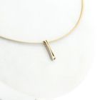 Image 8 of Bicolor Gold Minimalist Pendant with Diamond
