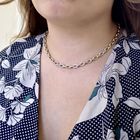 Image 2 of Two-tone gold anchor link necklace