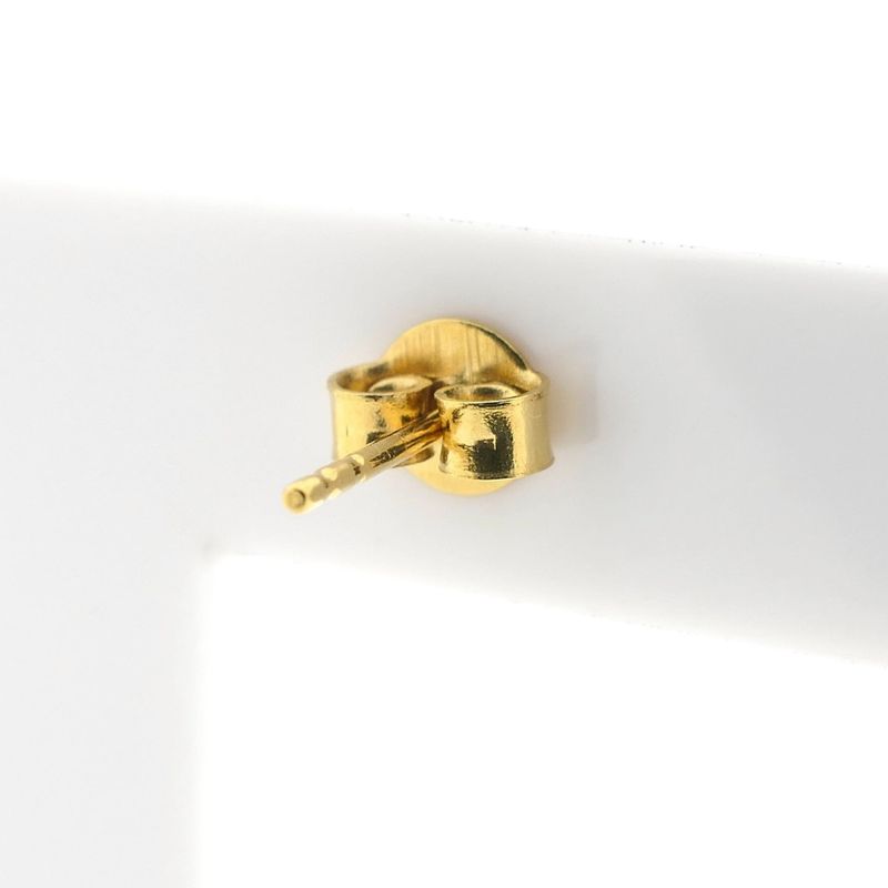 Image 5 of Gold solitaire stud earrings with diamonds; 0.12 ct.