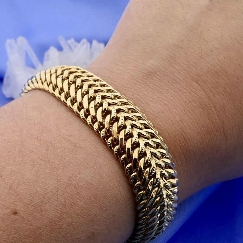 Image 8 of Gold French Gourmet Link Bracelet