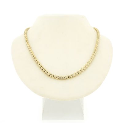 Image 1 of Two-tone gold anchor link necklace | 44.5 cm