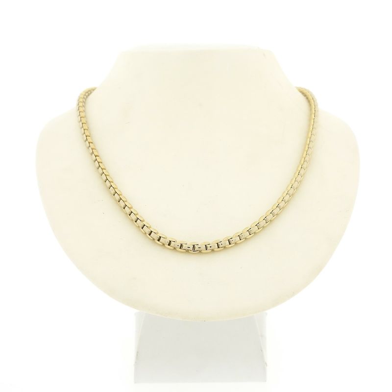 Image 1 of Two-tone gold anchor link necklace | 44.5 cm