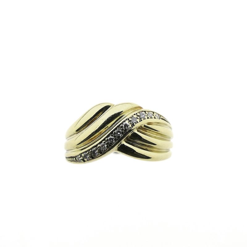 Image 3 of Golden fantasy ring with diamond 0.09 ct.