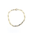 Image 2 of Gold closed Figaro link bracelet