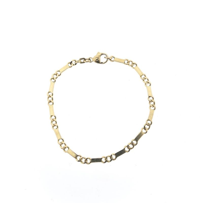 Image 2 of Gold closed Figaro link bracelet