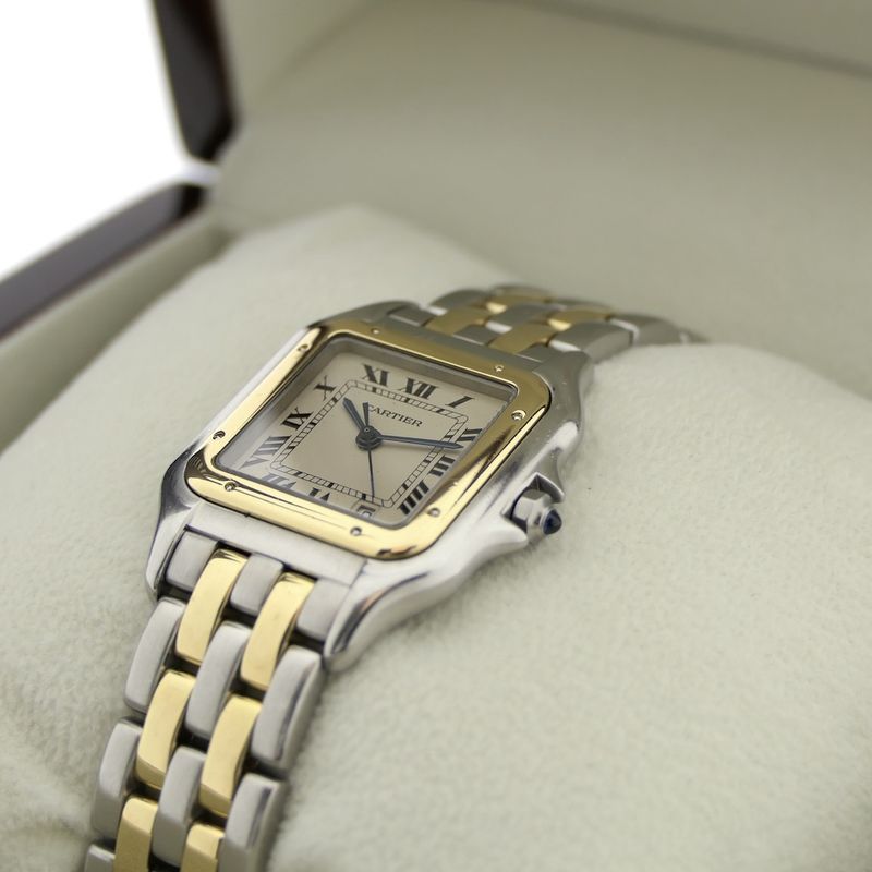 Image 7 of Cartier Panthère '2 Row'; Midsize gold/steel women's watch