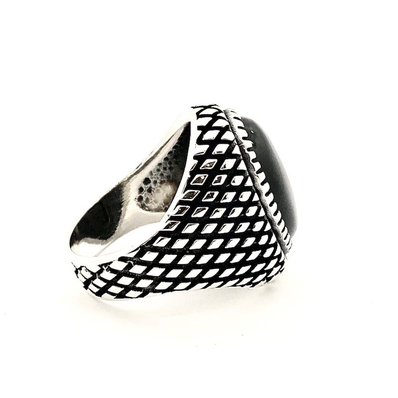 Image 5 of Silver signet ring with onyx