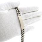 Image 10 of Silver robust gourmet link bracelet with engraving plate | 22 cm