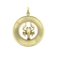 Gold zodiac sign pendant; Cancer