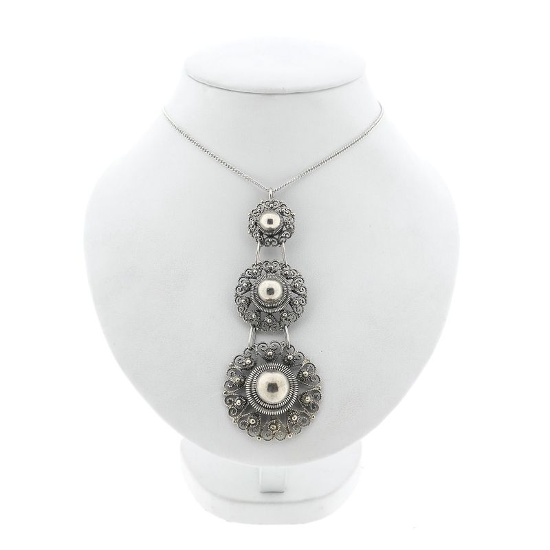 Image 8 of Antique Silver Pendant with Filigree Technique
