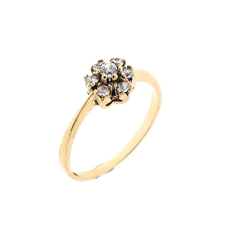 Image 1 of Gold Ring with Zirconia; 14 Karat; Size 16
