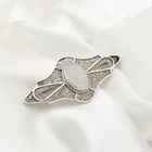 Image 5 of Vintage/antique brooch with milk stone; Filigree technique