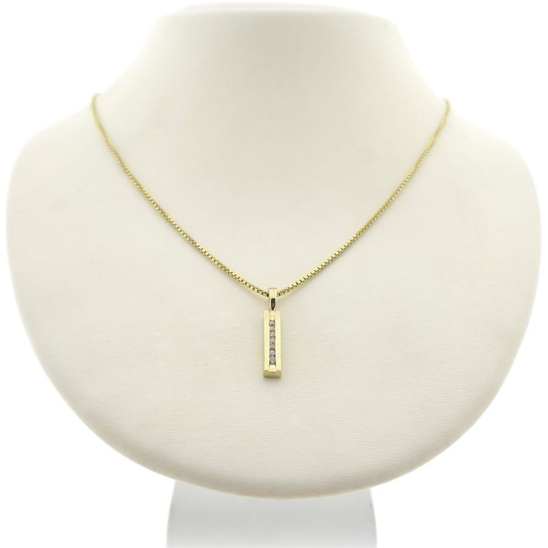 Image 7 of Gold minimalist pendant with zirconia