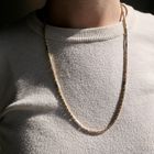 Image 4 of Two-tone gold square king chain | 64 cm