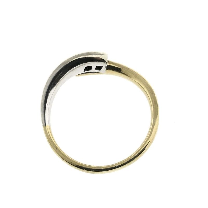 Image 4 of Two-tone gold ring with baguette diamond; 0.21 ct.