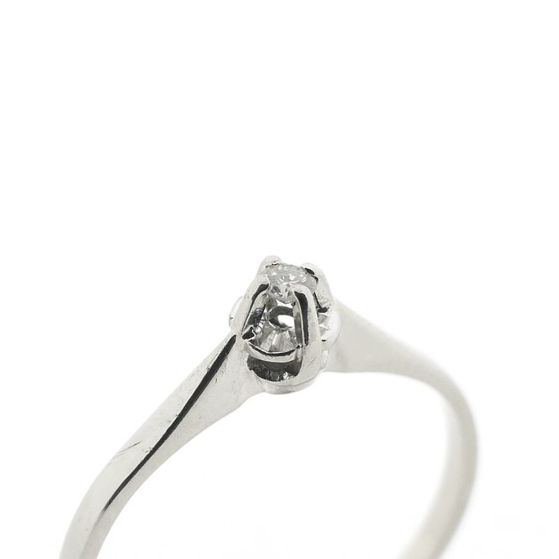 Image 3 of White gold solitaire ring with diamond | 0.03 ct.