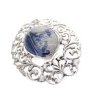 Image 4 of Silver old Dutch brooch with Delft blue
