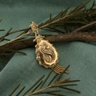 Image 2 of Antique gold pendant of a hat bell