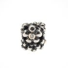 Image 3 of Pandora charm; Silver with gold; Golden Flower